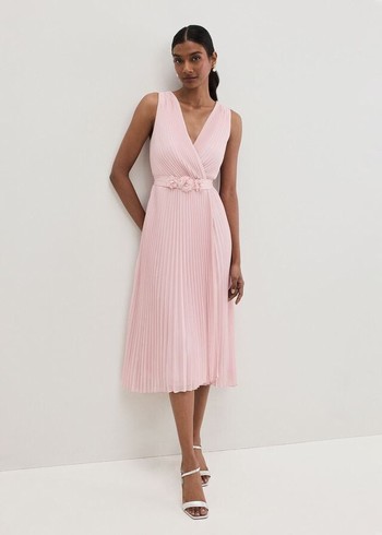 Phase Eight Cressida Pleated Dress Rose Canada | ZKJOWH-305